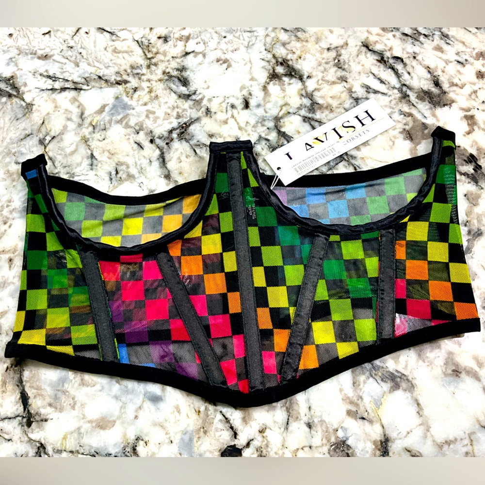 LAST CHANCE Daisy Corsets Lavish Neon Mesh Open Bust Women’s L NWT